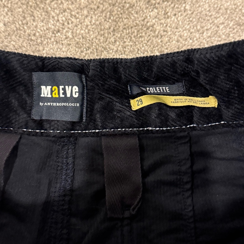 Anthropologie Maeve Colette Navy Blue Corduroy Cropped Wide Leg Pants size 29 - Picture 6 of 12